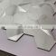 Self-adhesive Aluminum Plastic Mosaic Carrara White In Hexagon Shape Decoration For Wall