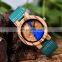 BOBO BIRD Leather Strap Wooden Watch Wood Resin Design Wristwatch for Men Couple Watches Customize Gift OEM