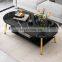 Italian style modern tempered glass top tea table
