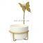 Home Decorative Glazed Ceramic Succulent Planter Plant Pot Home Decor Flower Pot With Butterfly Iron Flower Frame