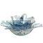 17cm blue glass daffodil flower shaped tealight holders