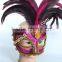 Rose Red Cock Feather Halloween Mask Party Supplies