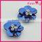 Summer fashion flowers cloth patches in dark blue