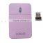 2.4G Wireless gift mouse Super slim flat rechargeable mouse with mini receiver for computer