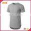 Curved hem grey long t-shirt for men, mens custom t shirt printing, custom tall t shirt