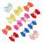 Pearl Flower Studded Mixed Colors Rubber Band Pet Gift Hair Bows