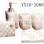 2016 new style mosaic gold plastic bathroom set for home decoration