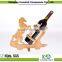 High quality cheap custom animal shape bamboo wine rack ,hanging wine glass rack for decoration