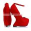 Fashion 15 cm high heel wedges women peep toe shoes large size