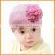 Autumn Korean hand knitted children's hats Satin Mesh Flower Baby Baby Hat MZ054