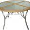 teak table top outdoor rattan table in different shape & size