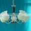 2015 Chrome white glass shade chandeliers lighting with CE