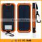 Alibaba Gold Supplier 12000mAh Powerbank Solar with LED Emergency Torch