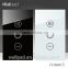 China Alibaba Wallpad LED Black Crystal Glass 110~250V US/Australia Standard 2 gang 1 way Electrical Touch Light Wall Switch