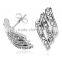 dubai White gold silver jewelry diamond Stud earring