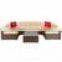 7pcs Outdoor Patio Garden Furniture Wicker Rattan Sofa Set