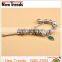 Fascinating vintage alloy bead snake chain bracelet with leaf charm pendant