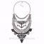 Fashion Jewelry vintage gunmetal with rhinestone and resin fringe bib statement necklace, 8 colors chunky necklace
