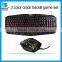 3 color crack backlit gaming keyboard and mouse set