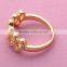 New design hot selling gold plated Heart to Heart crystal rings for bridal wedding//