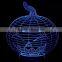 3D Optical Illusion Pumpkin Night Lamp Night Light 10 Colorful LEDs Ultra-thin Acrylic Light Panel AA Battery or DC 5V