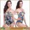 Womens Floral Printed Spandex Nylon Beach Tankini Swimsuit