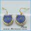 Gold Silver Glass Pendant Earrings Water Drop Stone Stud Earrings