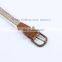 Fashionable Pin Buckle pu Leather Knit Canvas Belt
