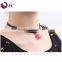 2016 Women Rhinestone Essential Oil Diffuser Charm Black Leather Choker Necklace