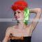 Wholesale synthetic green color wigs, short party red hair wig