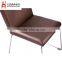 Square wooden table and leather chairs
