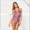 V style black monokini swimsuit