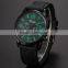Black Green Dial Alloy Case Black Quartz Casual Men Dress Wristwatch