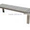 Outdoor Garden Bench Brushed Aluminum Polywood Bench ,KD structure