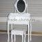Low price made-up table/schmenktisch&hocker/cheaper white dressing table with mirror