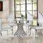 2016 Hot Sale Stylish Design Marble Top Dining Table and Chairs/stainless Steel Furniture Dining Table Set for Restaurant