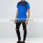 Custom Short Sleeve Button Placket Quilted Yoke Blue Men's 100% Cotton Soft Jersey 200g Blank Casual Polo Shirt