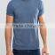 Guangzhou High Quality Custom Embroidery Logo Rolled Short Sleeve O-Neck Blue Mens Cotton Polyester Casual Plain Dyed T-Shirt