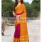 Radiant Orange Color Saree With Violet Color Bordered Royal Drapes Cotton Blends Designer Sarees