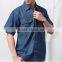 Big yards of cotton in the summer of men's denim shirts with short sleeves