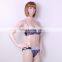 Hot Sale Cute Cute Girl Blue Bow Tie Women Wearing Lace Panties