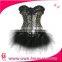 Pink Satin Goth Corset Match Tutu Skirt