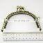 Bronze 2 Compartments double purse handle frame twin metal bag hinge clasp