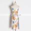 TWOTWINSTYLE Print Square Collar Spaghetti Strap High Waist Slim Dress For Women 2020