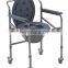 CE Approved Best seller transport commode chair with 4 wheels