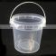 food grade small round transparent plastic bucket for juice