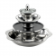 stainless steel four tier pagoda hot pot utensils of barbecue restaurant special，available gas-cooker
