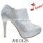 trendy ladies shining color zipper high heel dress shoes