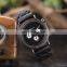 BOBO BIRD Ebony Wood Watch Men Chronograph Date Wristwatch with Wooden Band Stainless Steel Case Gift to Father Customize