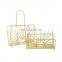 K&B hot wholesale high quality new design gold color square magazine children book shelves